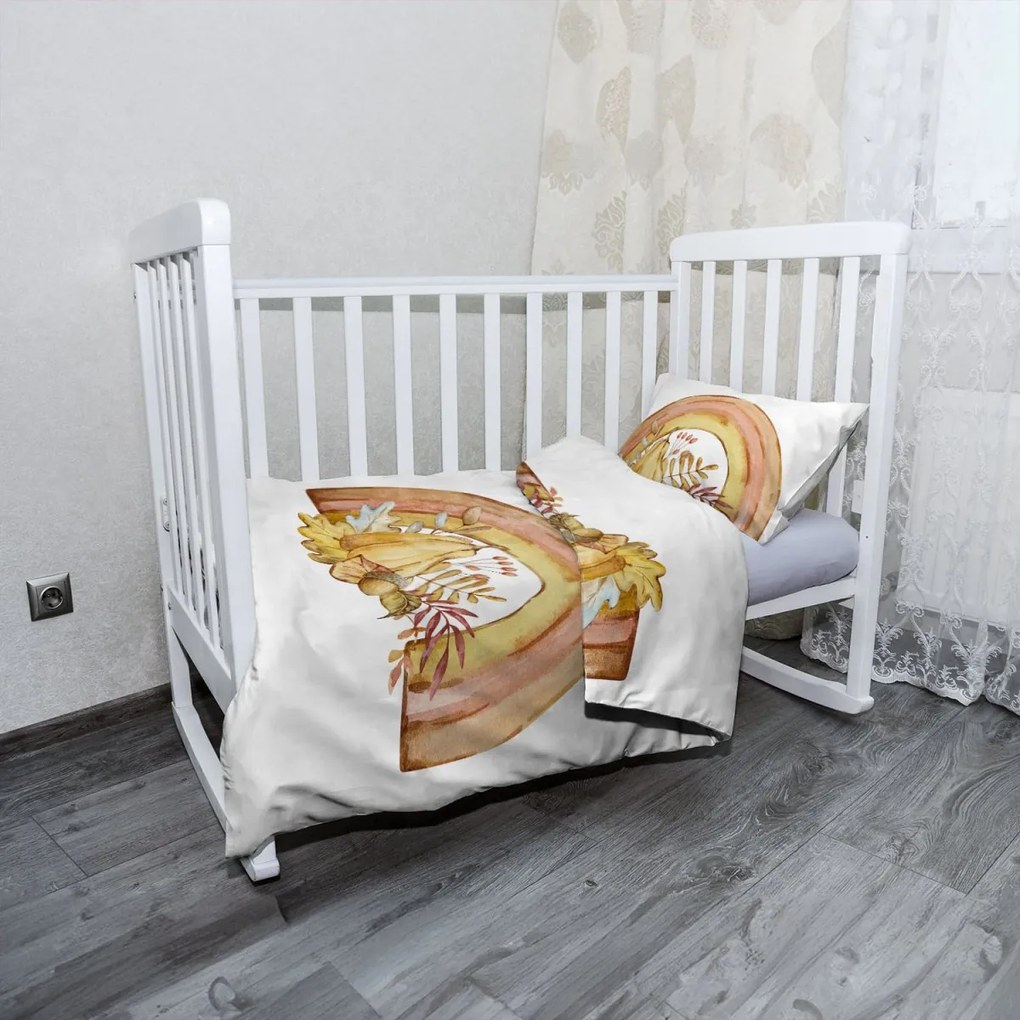 Sablio Mikroplyšové detské obliečky do postieľky Jesenná dúha - 120x90 / 40x60