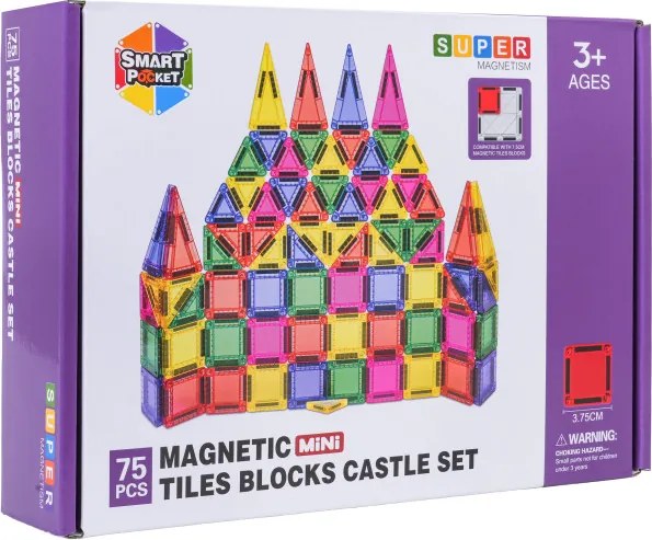 Magnetická stavebnica SUPER MAGNETISM Mini, 75 dielikov