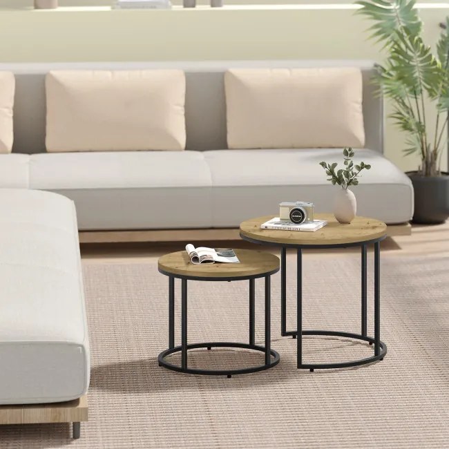 Sada 2 konferenčných stolíkov OSKAR čierne nohy