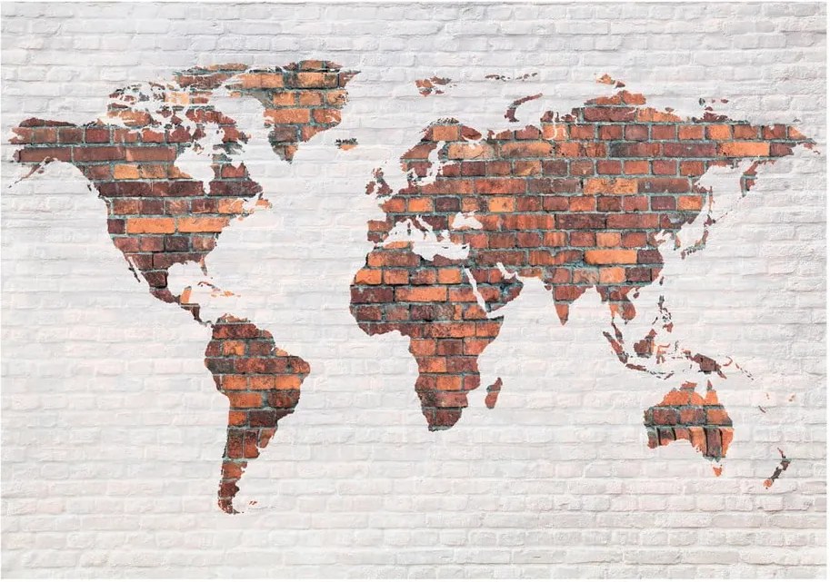 Veľkoformátová tapeta Bimago Brick World Map, 400 x 280 cm