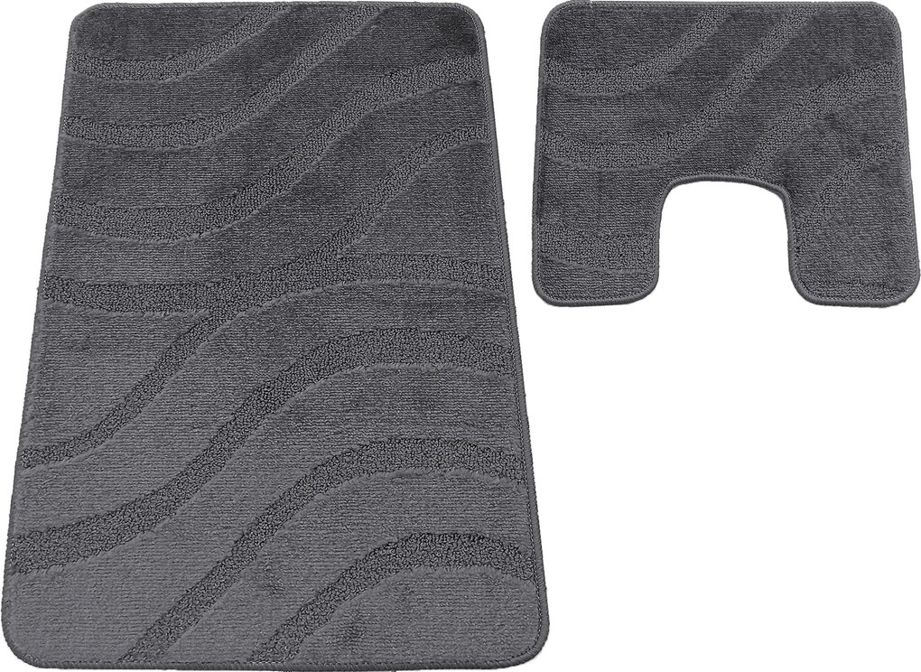DY Kúpeľňová sada koberčekov s výrezom Symphony - tmavosivá