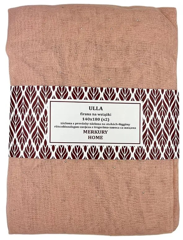 Záclona s provázky Ulla polyester svetlo ružový 140x180 Merkury Home II/22