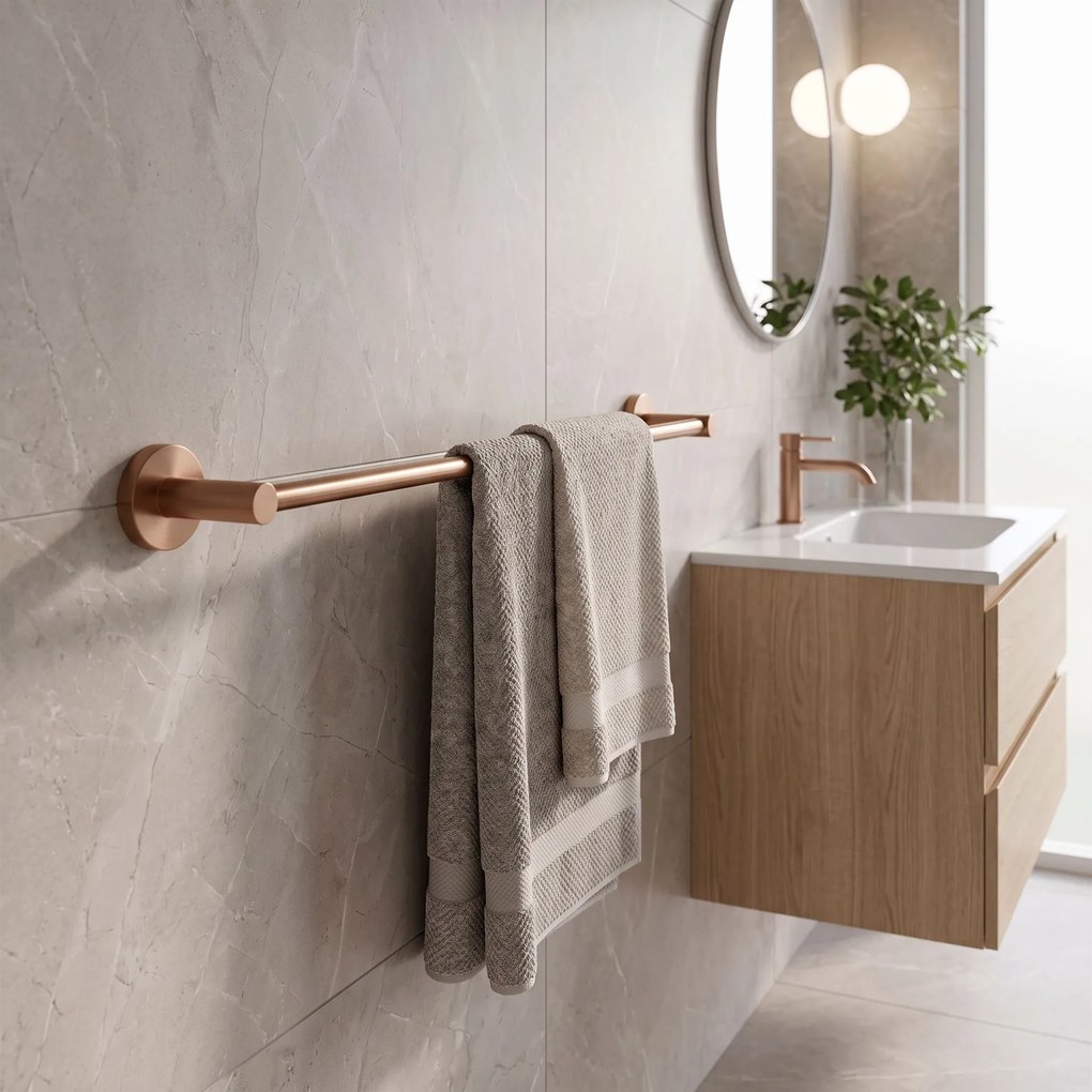 Rea Leo, kúpeľňový vešiak na uteráky, medená matná, 63 cm, REA-08800