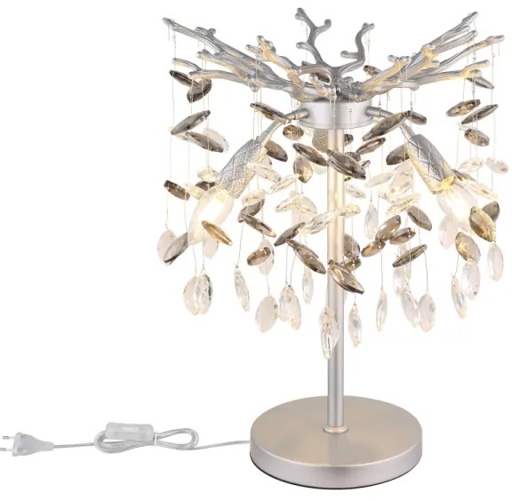 Globo 64138TS - Stolná lampa QUEENA 3xE14/40W/230V strieborná