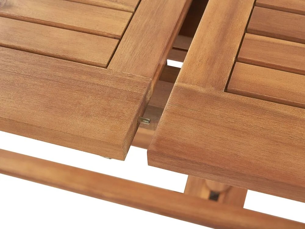 Sada záhradného nábytku z agátového dreva 6-miestna obdĺžnikové podložky terakotová JAVA Beliani