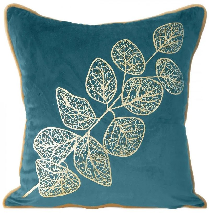 Obliečka na vankúš Popla 45x45 tyrkysová zlatá 375504