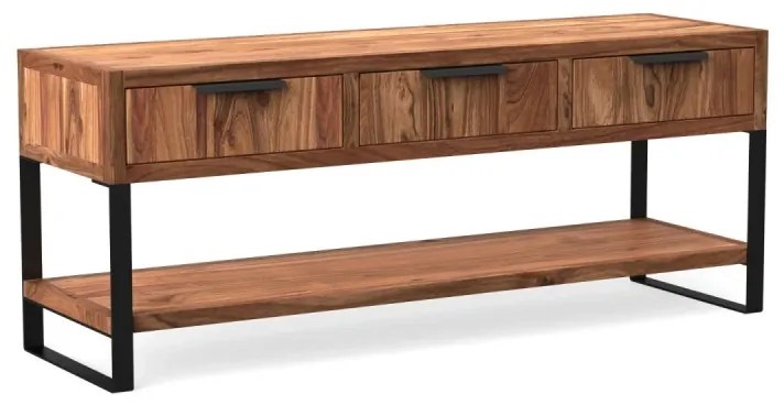 furniture-nabytek.cz - Masívna nástenná skriňa Sydney II z akácie, lakovaná, hnedá