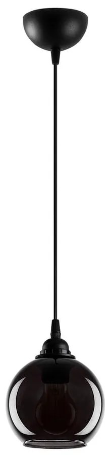 Čierne závesné svietidlo so skleneným tienidlom ø 15 cm Smoked – Opviq lights