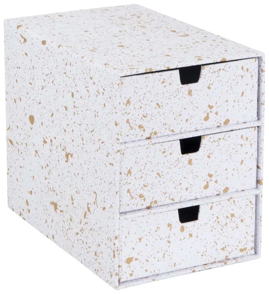 Zásuvkový box s 3 zásuvkami v zlato-bielej farbe Bigso Box of Sweden Ingrid