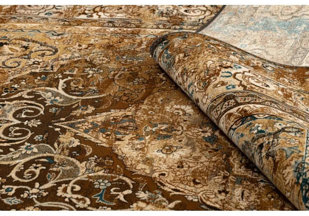 Vlnený kusový koberec Nuri hnedý 135x200cm