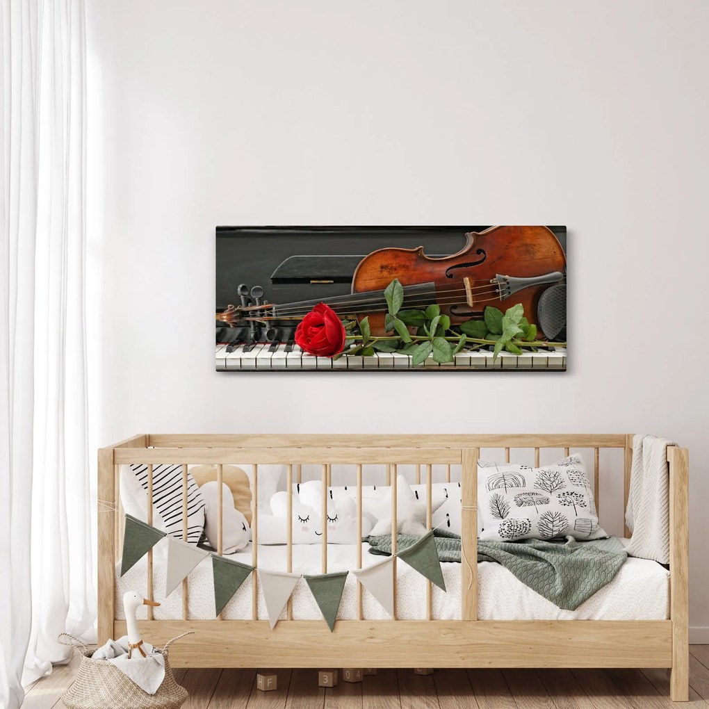 Obraz - Spomienka na hudobníka (120x50 cm)