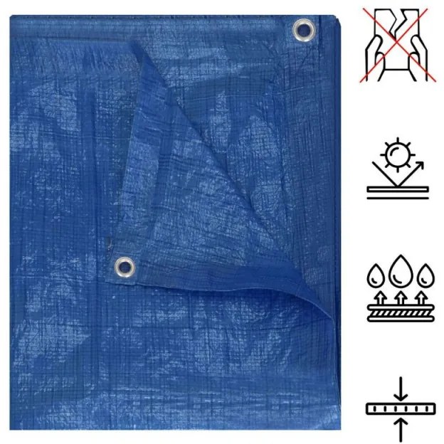 SPRINGOS Krycia plachta s okami 4x5 m, 60g PE, modrá SPRINGOS PROTECT