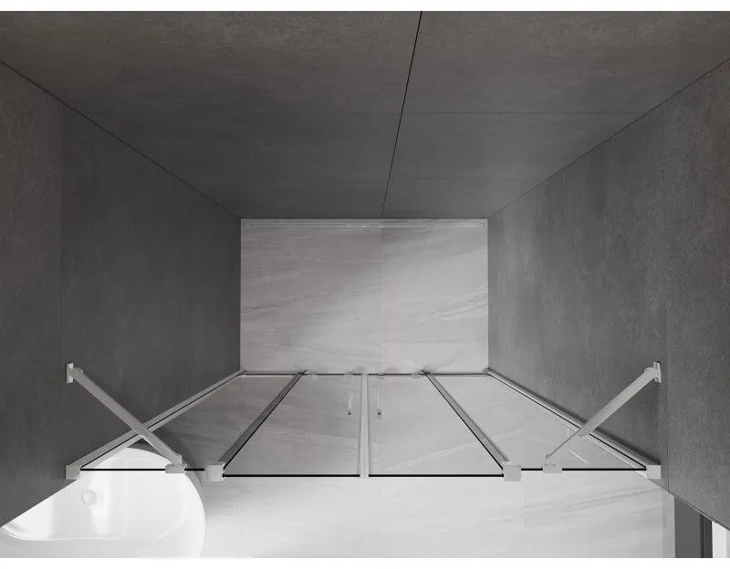 Mexen Velar Duo, posuvné sprchové dvere do otvoru 150 cm, 8mm šedé sklo, chrómová, 871-150-000-42-01