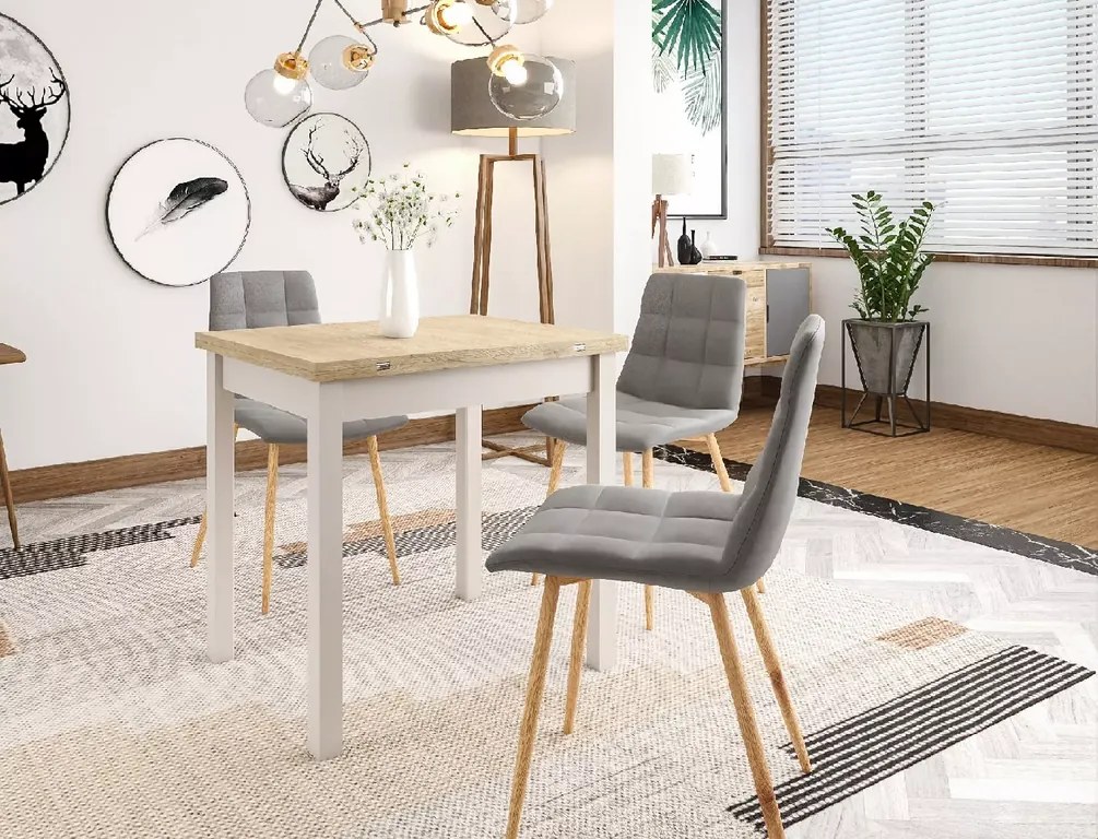 Rozkladací jedálenský stôl FLIP 80(160)X80 cm, dub Cremona Torro/kašmír