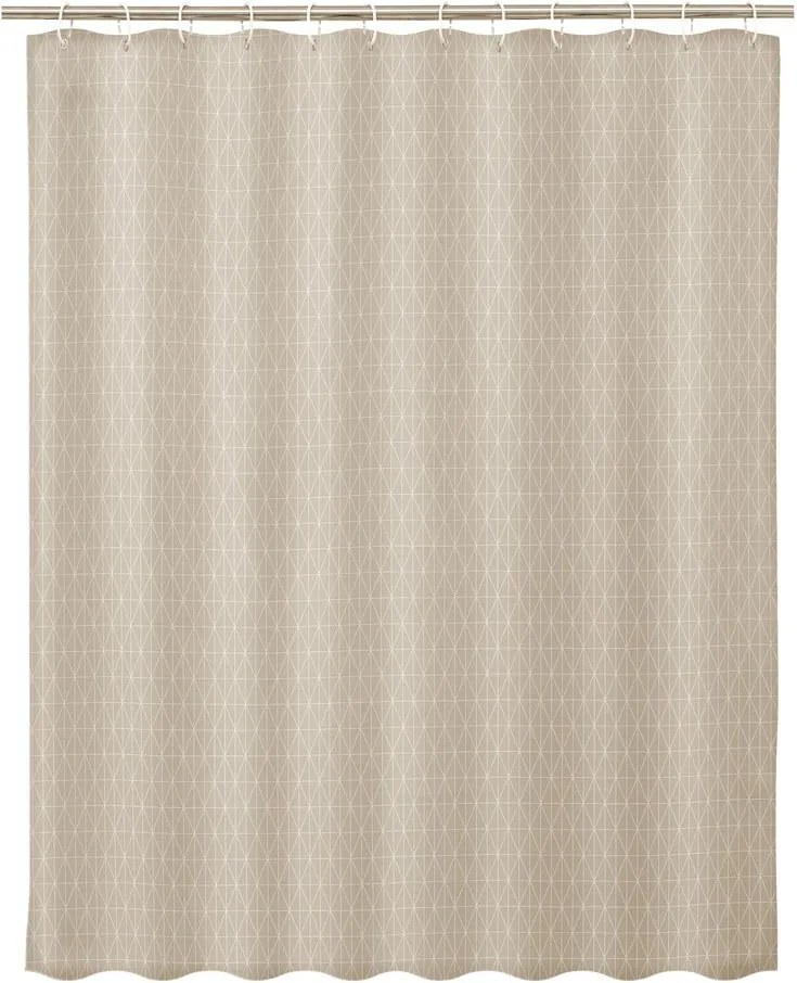 Béžový sprchový záves Unimasa Sense, 180 × 200 cm
