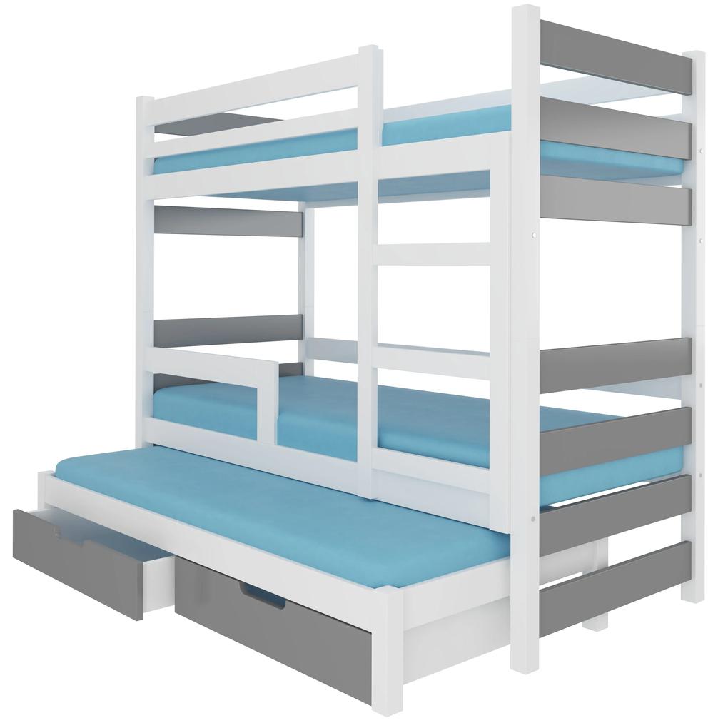 Poschodová detská posteľ 180x75 cm. Vlastná spoľahlivá doprava až k Vám domov. 1052302