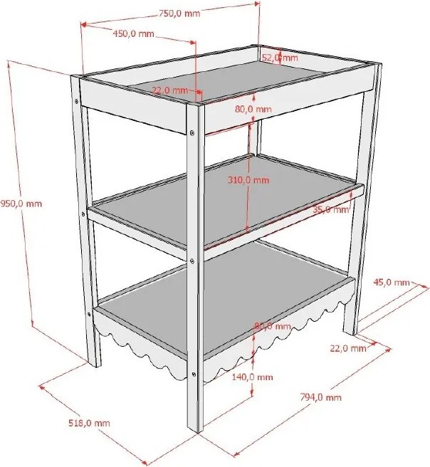 Béžový prebaľovací pult s prebaľovacím pultom Swingo – Vipack