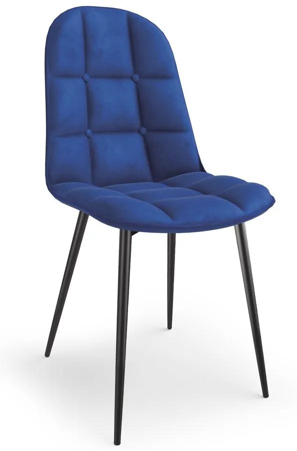 Jedálenská stolička RONO – čalúnená, zamatový poťah, viac farieb Modrá