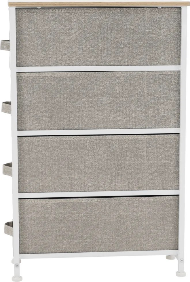 Komoda s látkovými zásuvkami OFELIA, biela