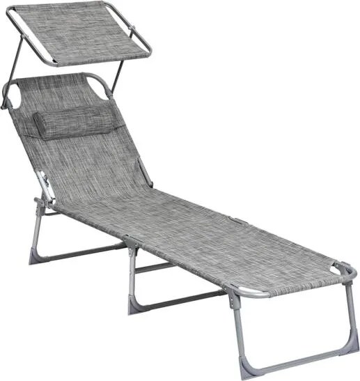 Skladacie lehátko so strieškou, nosnosť do 150 kg, farba greige