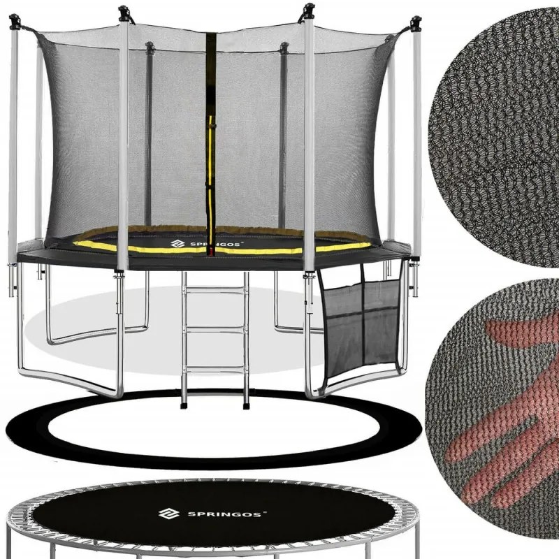 SPRINGOS Trampolína SPRINGOS 430 cm s vnútornou ochrannou sieťou + rebrík