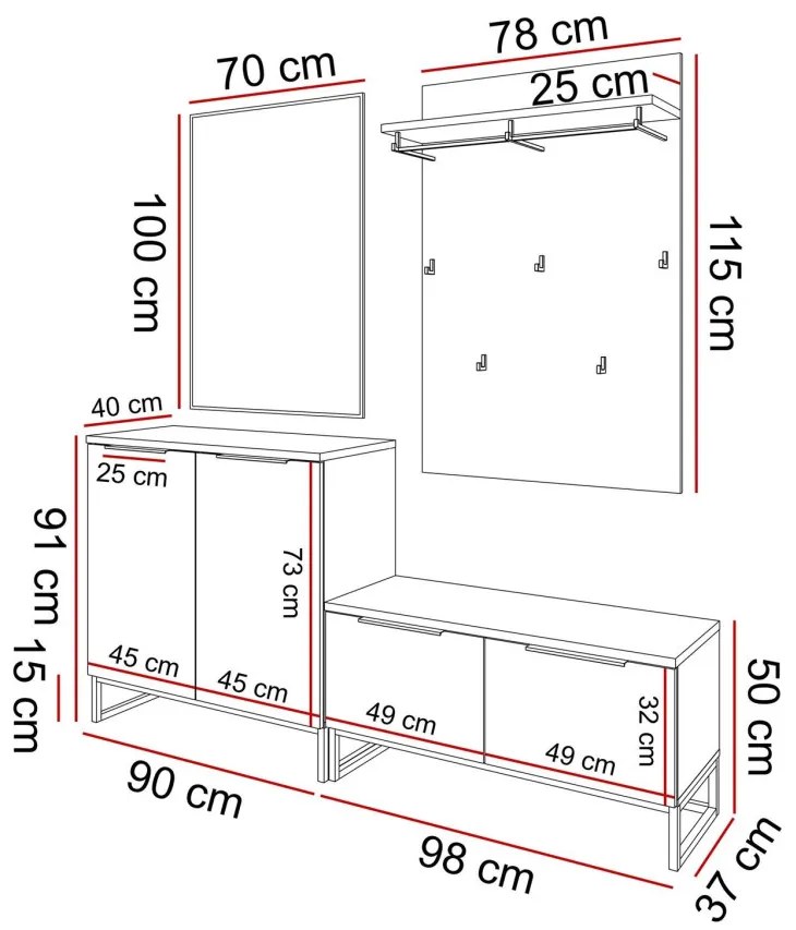 PREDSIEŇOVÁ STENA VALBO 3 DUB ARTISAN