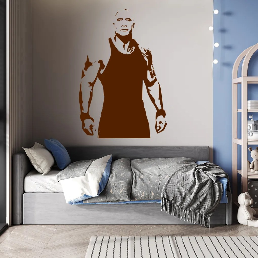 Veselá Stena Samolepka Dwayne Johnson The Rock Farba: oranžová, Veľkosť: 100 x 69 cm