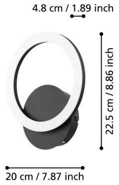 Eglo 900324 - LED Stmievateľné nástenné svietidlo PARRAPOS-Z LED/12W/230V