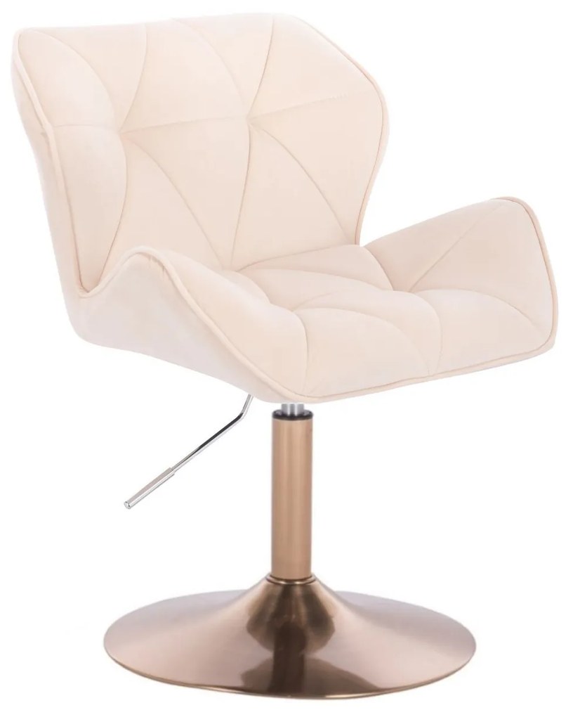 LuxuryForm DESIGN Stolička MILANO VELUR na zlatom tanieri - krémová