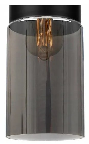 Závesné svietidlo OSLO 2, 1x čierne/grafitové sklenené tienidlo