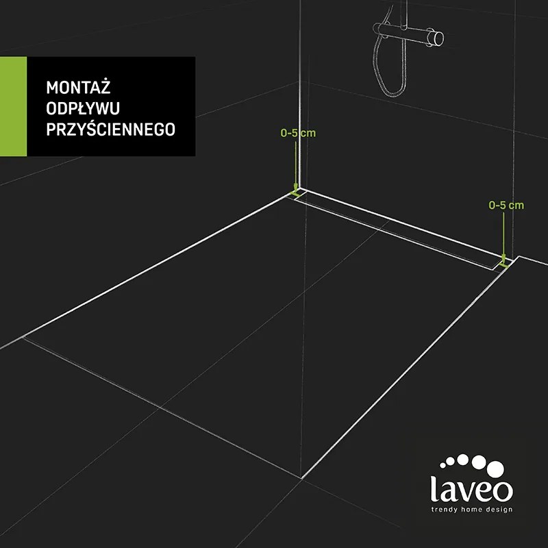 Laveo Sprchový odtokový žľab ku stene Basso 100 cm - COB_211D, nerez brúsená