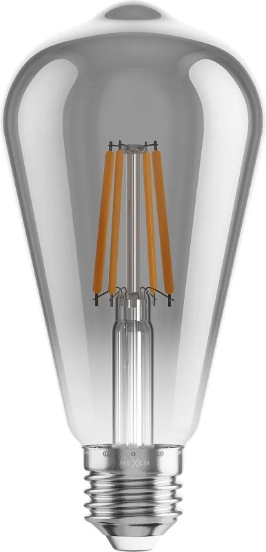 Mexen Vintis, LED filamentová žiarovka E27, ST64, 4 W, teplá biela 2200K, dymová, L152-E27-0422-70