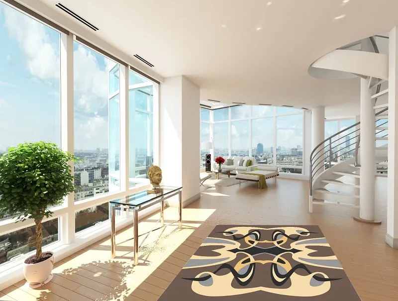 Dizajnový kusový koberec Art nouveau, 130x170, hnedá, obývacia izba, GDmats