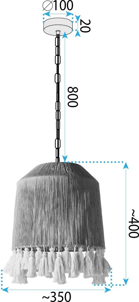 Toolight Toolight, stropné svietidlo 30cm, 1xE27, APP1734-1CP, čierna-hnedá, OSW-04044