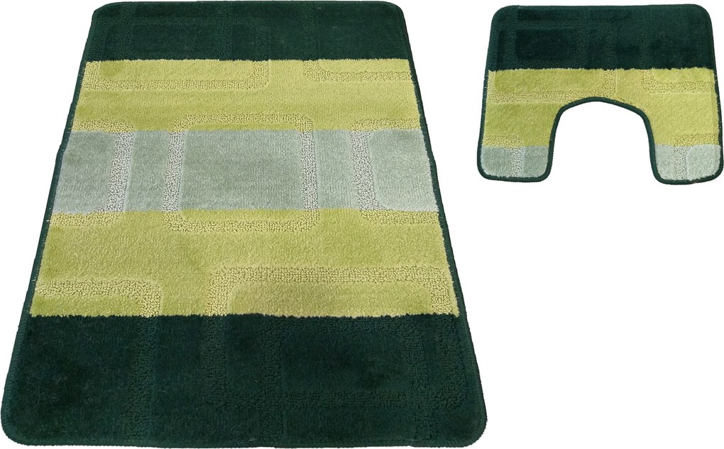 DY Kúpeľňová sada koberčekov s výrezom Montana 04N - zelená