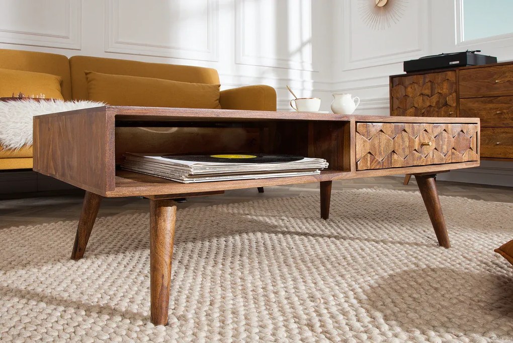 Konferenčný stolík Mystic Living 100 cm Sheesham