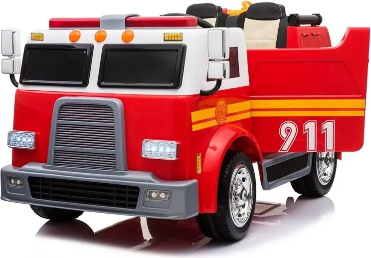 LEAN CARS Pilot LL911 Červené hasičské auto na batérie pre deti