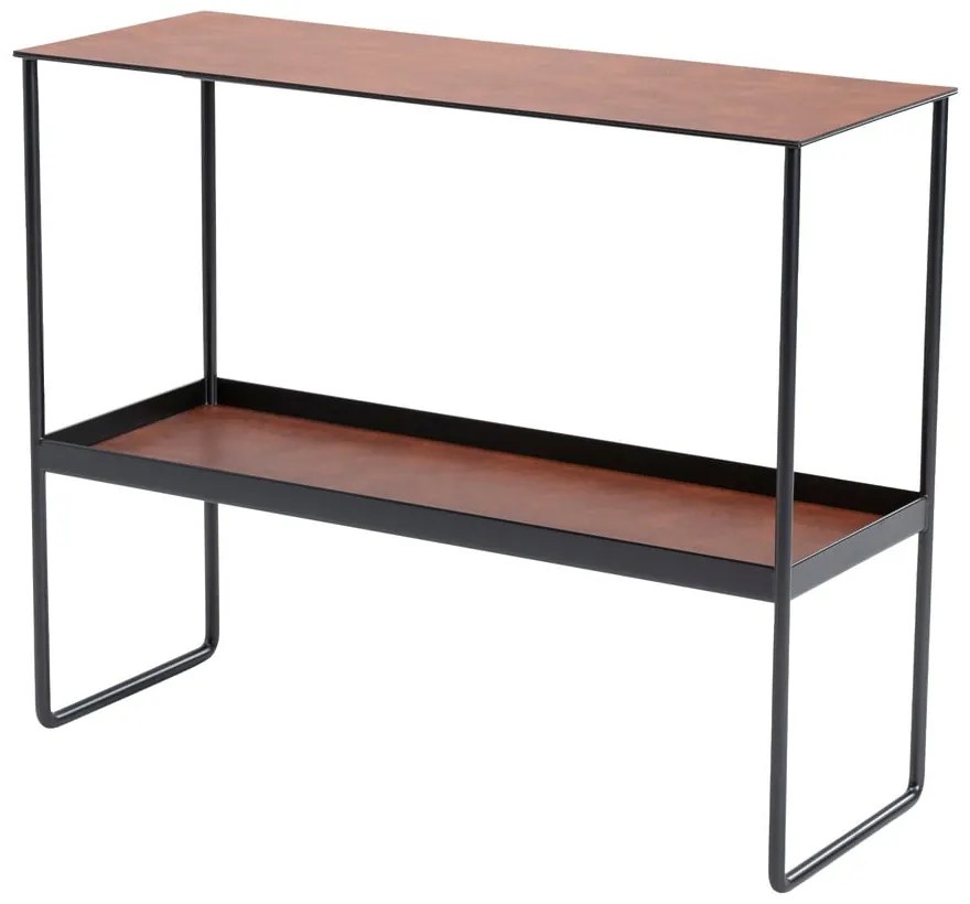 Koňakovohnedý kovový konzolový stolík 29x78 cm Bull – LIND DNA