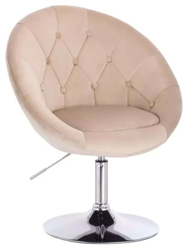 LuxuryForm DESIGN Kreslo VERA VELUR na striebornom tanieri - latte