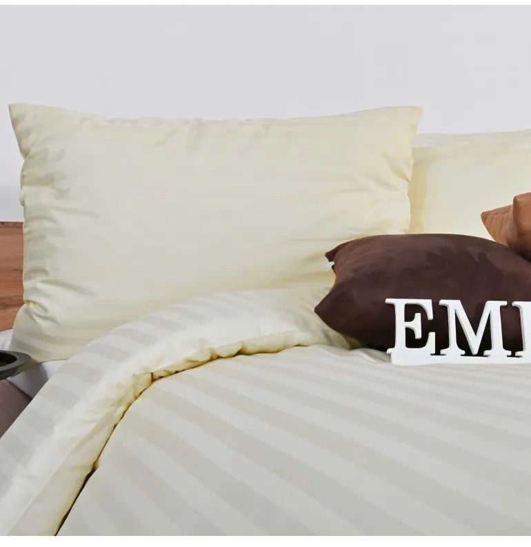 Obliečky damaškové krémové EMI, Štandardný set jednolôžko obsahuje 1x 140x200 + 1x 70x90