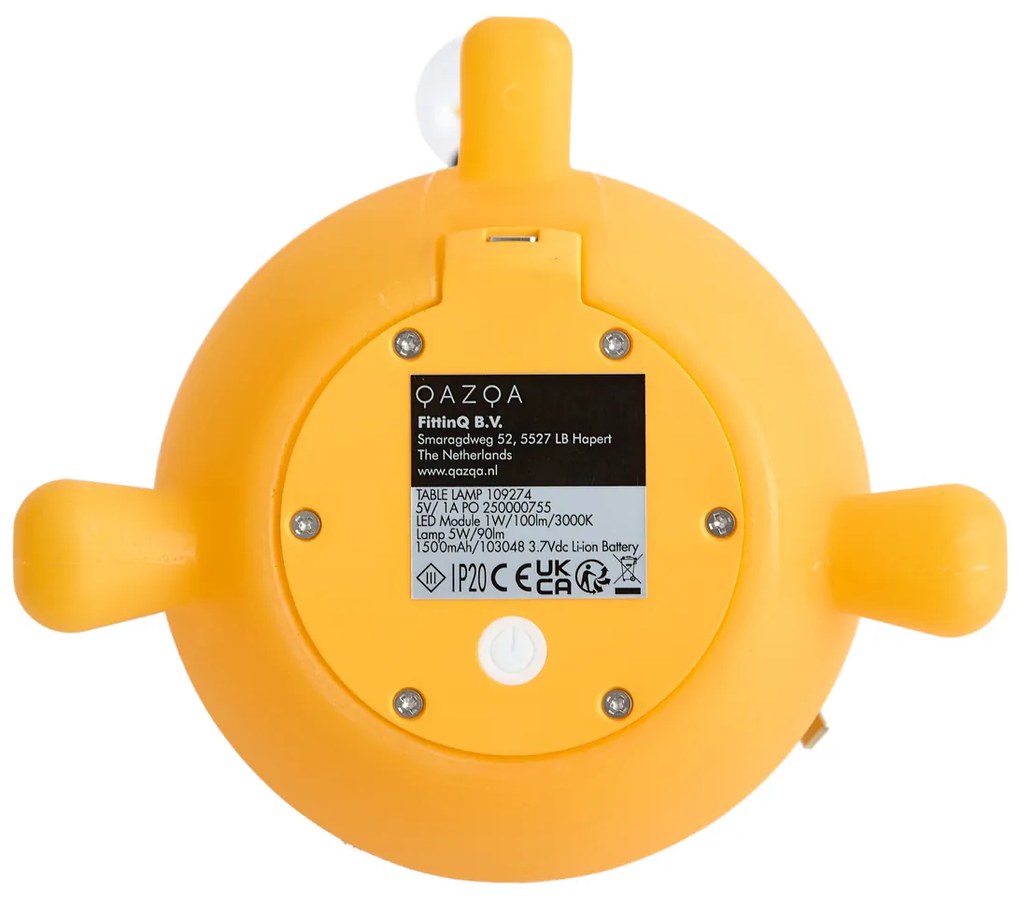 Moderná stolná lampa žltá vrátane LED nabíjateľná - Bulby