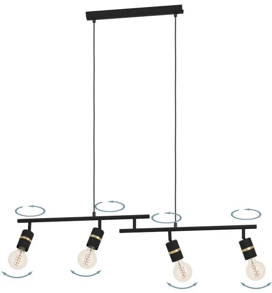 Eglo 900177 - Luster na lanku LURONE 4xE27/10W/230V