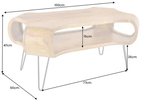 Konferenčný stôl Organic 43073 100x60cm Drevo Palisander - Komfort-nábytok
