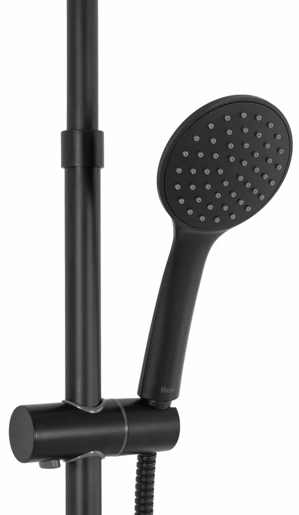 Sprchový set Rea ALDI čierny - vaňová batéria, dažďová a ručná sprcha