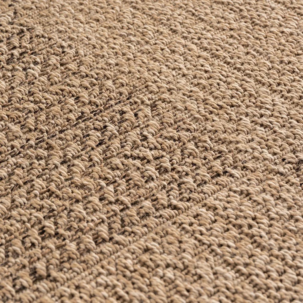 Hnedý okrúhly vnútorný a vonkajší koberec ø 160 cm Timber 1405 – Ayyildiz Carpets