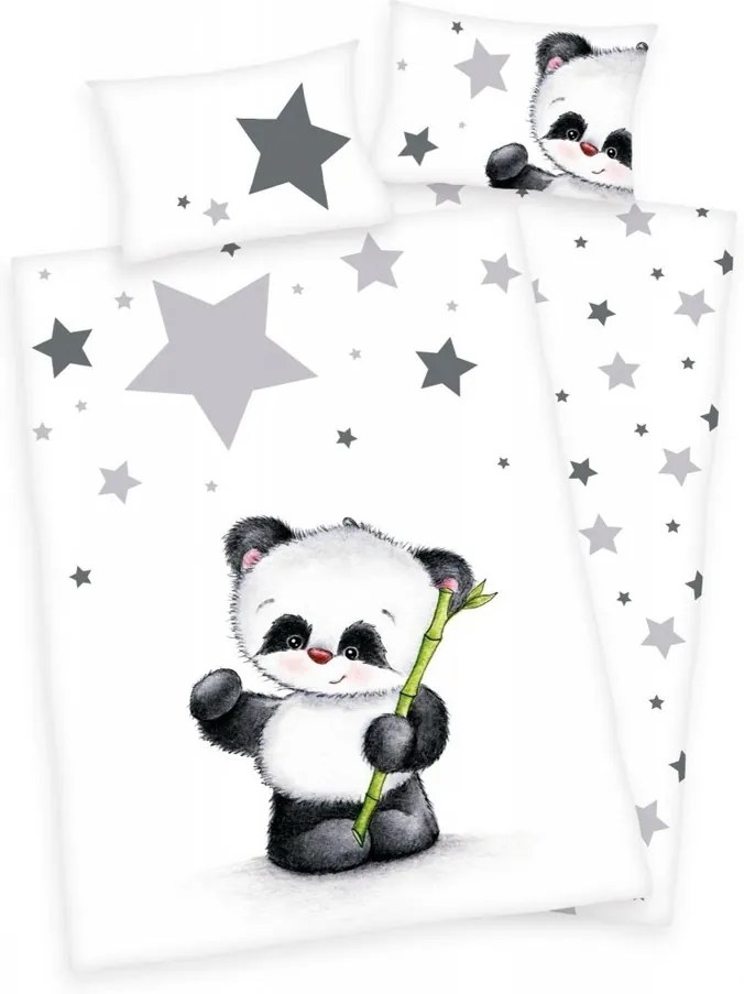 Herding Detské obliečky do postieľky Jana Star Panda, 135 x 100 cm, 40 x 60 cm