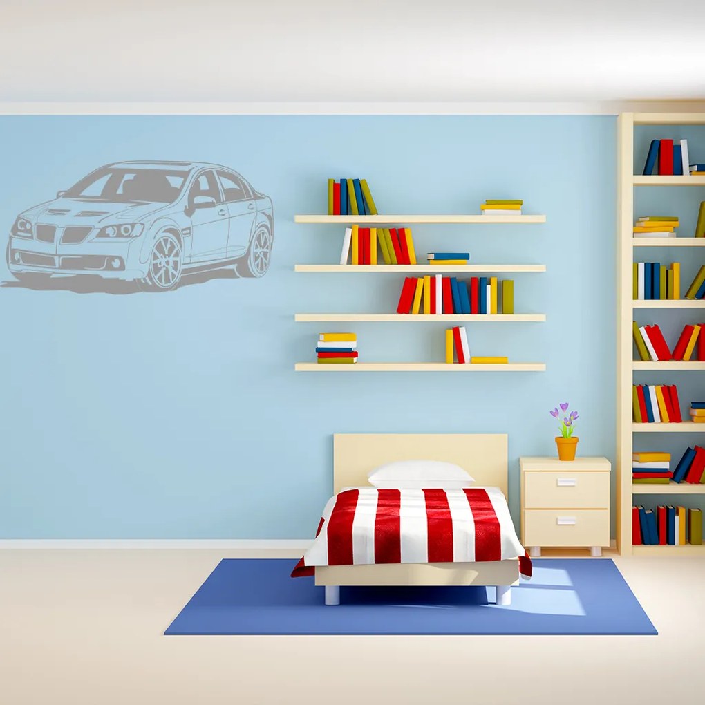 Veselá Stena Samolepka Pretekárske auto Farba: zelená, Veľkosť: 60 x 30 cm