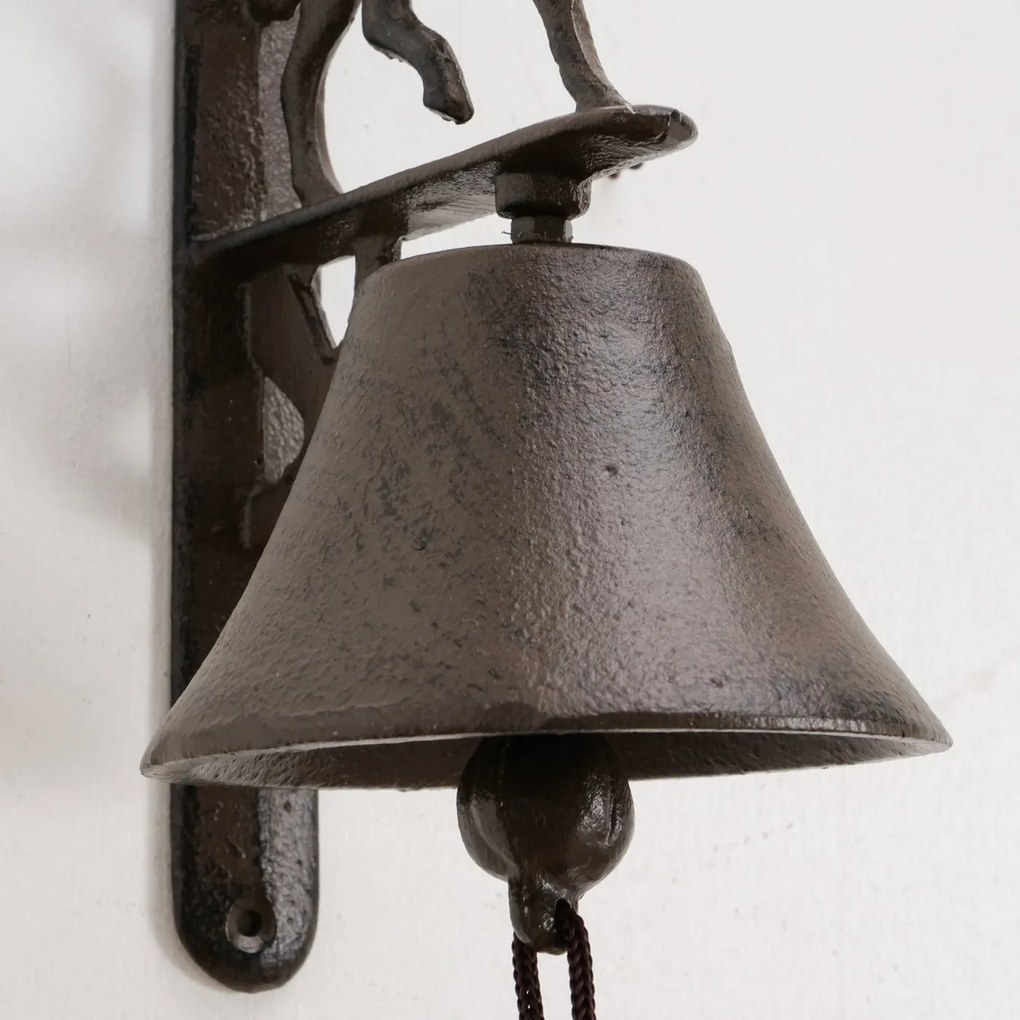 Záhradný zvonček Cabalo, 22x16 cm, liatina, hnedá