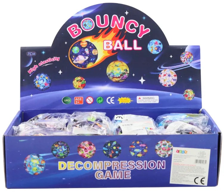 LEAN TOYS Loptička s jamkami 7cm - vesmír