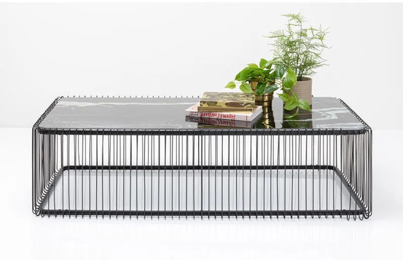 Wire Marble konferenčný stolík čierny
